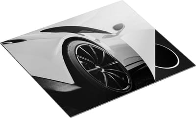 Chefcare Inductie Beschermer Witte Sportwagen Auto - Zwart Wit - 60x50 cm - Afdekplaat Inductie - Kookplaat Beschermer - Inductie Mat