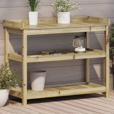 Planten Tafel - Bloementafel Tuintafel - Planten Schikken - Geïmpregneerd Grenenhout - 108 x 45 x 86.5 cm