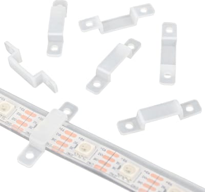 10mm LED Ribbon Clips - 100 Stuks Waterdichte Bevestigingsclips voor LED Strips zonder Schroeven, Ideaal voor Verlichting en Decoratie
