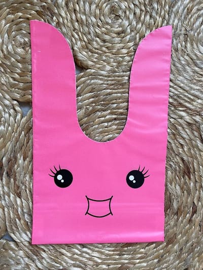 Traktatiezakjes - Knoop Uitdeelzakjes - Verjaardagzakjes - Feestzakjes - Snoepzakjes – Rose - Fuchsia / Konijn / Poes | Plastic – 13 x 22cm | Meisje | Geboorte - Verjaardag - Kinderfeestje - Feest - Babyshower | Traktatie - Party | DH collection