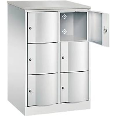 C+P Resisto lockerkast, 2 vakken, 6 vakken, B 772 x D 640 x H 1255 mm, lichtgrijs