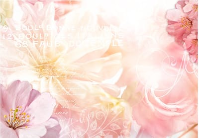 Fotobehangkoning - Behang - Vliesbehang - Fotobehang Romantiek - Bloemen - Romantic Message - 300 x 210 cm