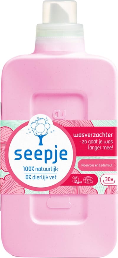 Seepje - Wasverzachter Pioenroos & Cederhout - 30 wasbeurten - 750 ml
