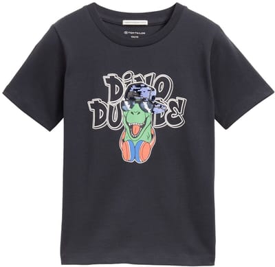 Tom Tailor - T-shirt met omkeerbare pailletten - Maat 92/98 - coal grey