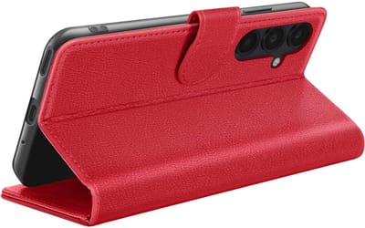 Zanae, Portemonneehoesje Geschikt voor Samsung Galaxy A16 met standaardfunctie en magnetische sluiting, Rood