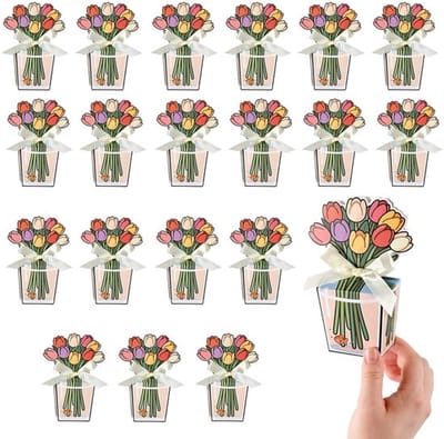 Geschenkdoosjes 20 stuks - Snoepdoosjes van Karton - Cadeaudozen met Deksel - Tafeldecoratie voor Bruiloften - Veelkleurig - Afmetingen 11 x 5 x 15,5 cm