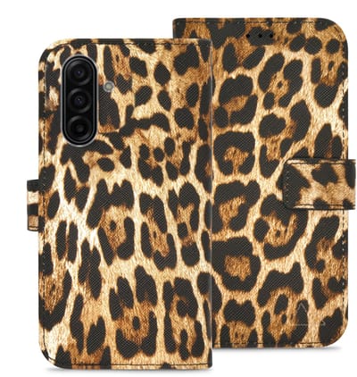 My Style Telefoonhoesje geschikt voor Samsung Galaxy A26 Hoesje | My Style Flex Wallet Bookcase Portemonnee | Pasjeshouder voor 3 Pasjes | Telefoonhoesje voor Pinpas / OV Kaart / Rijbewijs - Wild Leopard | Bruin