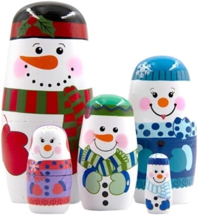 Nesting Poppen - Houten Poppen - Decoratie en Cadeau - Handgeschilderd - 5 Delig - Multicolor