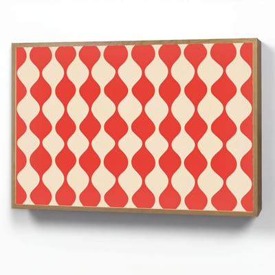 Wandlamp 100x70 cm - Oplaadbaar - Golvend patroon - Retro - Rood - Beige - Wandlampen binnen woonkamer - Slaapkamer lamp - Decoratieve nachtlamp - Vloerlamp draadloos