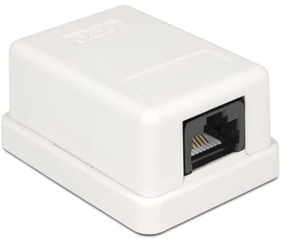 CAT6 Gigabit netwerk uitvoerdoos/montagedoos met 1 RJ45 poort - tool-free / wit