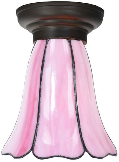 Tiffany Plafonnière antraciet met Liseron Pink - Art Deco Trade