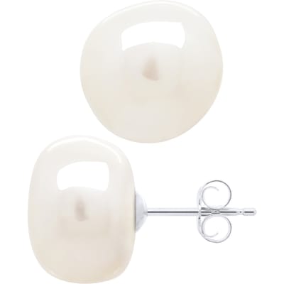Oorbellen Wit Goud - Echte Cultuurzoetwaterparels Barok 12-13 mm