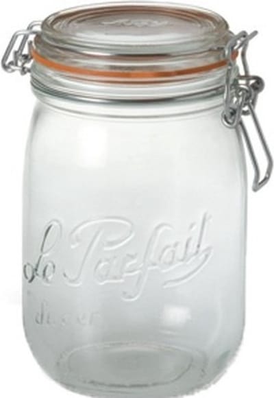 Le Parfait Voorraad/weckpot - 2x - glas - transparant - 14,5 x 8,5 cm - 750 ml