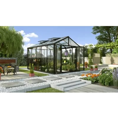 Vitavia Tuinkas Zeus Comfort 10000 - Veiligheidsglas 3mm En Polycarbonaat 10mm - Zwart - 258x391x250cm