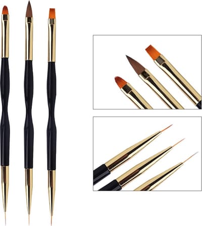WiseGoods Luxe Nailart Pennenset - Nail Art Pennen Set - Accessoires Kunst Nagels - Nagel Decoratie Pen - Hobby Penselen - 3st