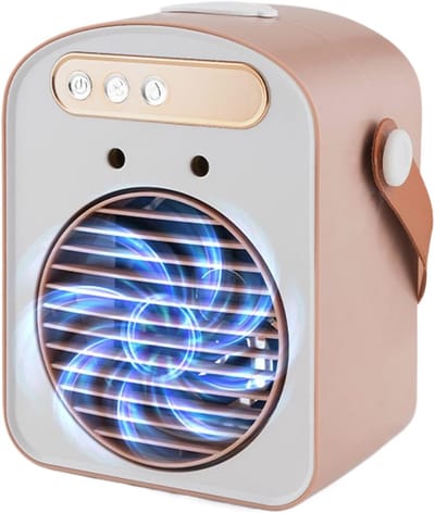 Draagbare Koeler - Mini Aircooler Persoonlijke Ventilator - Zomerse Verkoeling - Met Luchtbevochtiger - 500ml Tank - Wit