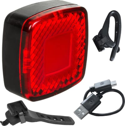 Maclean MCE355 - LED Fiets Achterlicht  - 3 lichtmodi: SMART, 100% steady, Flash - Hoge helderheid: 125 lumen - 37x37x16mm