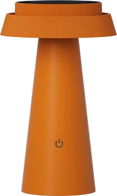 Luxus Europe - Tafellamp Solar Mambo Oranje - Draadloze LED Solar Tafellamp Buiten - Zonne-energie & USB-C Oplaadbaar - 3 Lichtkleuren - Dimbaar - IP54 Waterbestendig