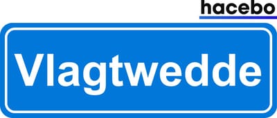 Hacebo - Plaatsnaam Sticker - 29x10 CM - Vlagtwedde sticker - Verkeersborden sticker - grappige cadeaus - Vlagtwedde