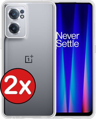 Hoesje - 2 Stuks - Geschikt voor OnePlus Nord CE 2 - Sterk & Shockproof - Telefoonhoes - Back Cover - Case Siliconen - Telefoon Hoes - Transparant
