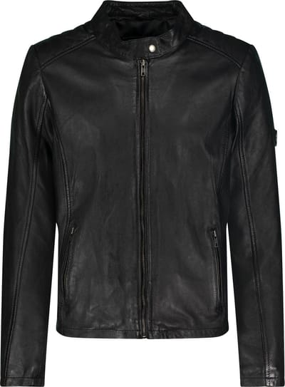 Urban 5884 - Comfort size - Riley - Dames Jack - Biker jack- Lams Leer - Zwart- Maat 42