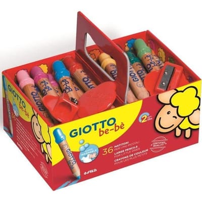 Kleurpotloden - GIOTTO - Maxi Schoolpakket - 36 potloden - 3 puntenslijpers - PEFC grijs