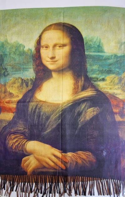 Leonardo da Vinci "de" Mona Lisa van van dikker materiaal met 2 kanten print / 1 kant effen