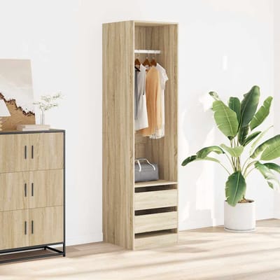 vidaXL - Kledingkast - met - lades - 50x50x200 - cm - bewerkt - hout - sonoma - eiken