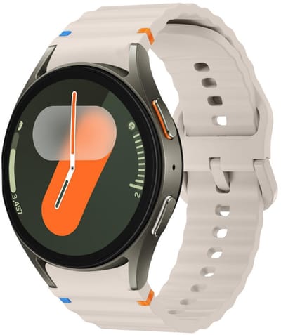 Siliconen wave bandje - geschikt voor Samsung Galaxy Watch 7 (40 & 44mm) / Watch 6 (Classic) / Watch 5 (Pro) / Watch 4 (Classic) / Watch FE - gesp sluiting - beige