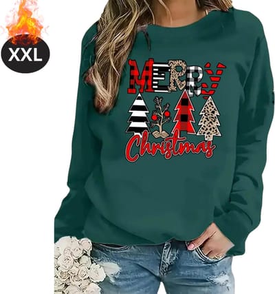 Bovista Kersttrui - Dames - Foute Kersttrui - Christmas Sweater - Kerst Sweater - Christmas Jumper - Pyjama - Groen - XXL