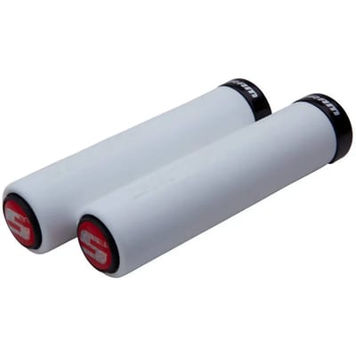 Handvatten Sram Locking Grips Mousse 129Mm White With Single Black Clamp And End Plug