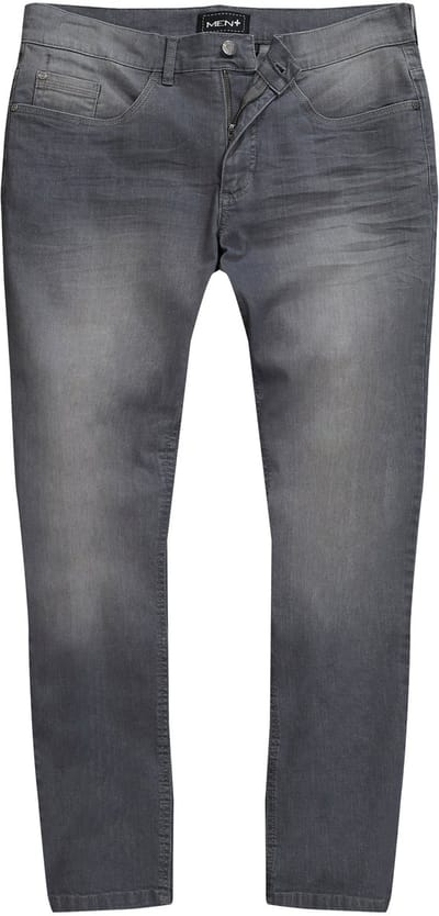 Men Plus - Heren - Jeans Buik-Fit Straight Fit - Grijs denim - Maat 52