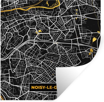 Muurstickers - Sticker Folie - Kaart – Stadskaart – Noisy-le-Grand - Plattegrond – Frankrijk - 100x100 cm - Plakfolie - Muurstickers Kinderkamer - Zelfklevend Behang XXL - Zelfklevend behangpapier - Stickerfolie
