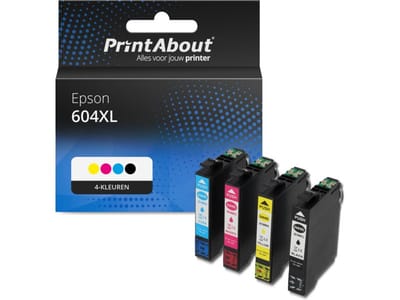 PrintAbout huismerk Inktcartridge 604XL (C13T10H64010) 4-kleuren Multipack Hoge capaciteit Geschikt voor Epson