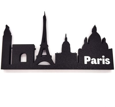 Paris Skyline Silhouet – Stad Decoratie 3D Print Zwart Eiffeltoren