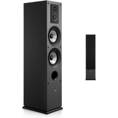 VEVOR Passief staande luidsprekers, 3-weg systeem met 1,91/2,54 cm tweeter, dubbele 13,34 cm woofer, 145 W piekvermogen, frequentiebereik 70 Hz - 20 kHz, MDF-behuizing, voor thuisaudio, enkel