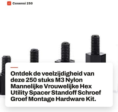 Dailygoods - 250 stuks M3 Nylon Spacer Kit - Montage Hardware - Duurzaam nylon - Prototyping Accessoires - Geschikt voor Circuit Board - Assortiment