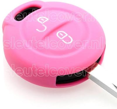 Autosleutel Hoesje geschikt voor Mitsubishi - SleutelCover - Silicone Autosleutel Cover - Sleutelhoesje Roze