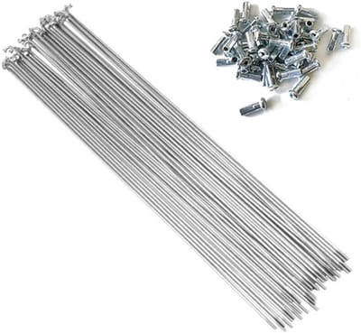 Fiets Spaken - Fiets Onderdelen - Wiel Reparatie - Sterk Koolstofstaal - 20 stuks - Zilver