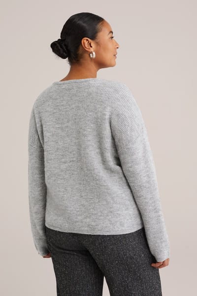 WE Fashion Dames gebreid vest met structuur - Curve