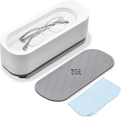 TIM® Brillenbad - Reinigingsapparaat - Ultrasone Bad - Compact - Licht Gewicht - Wit - 19cm x 7cm x 7cm