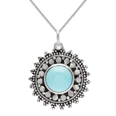 WeLoveSilver - zilveren ketting - turquoise steen - 925 zilver - nikkelvrij