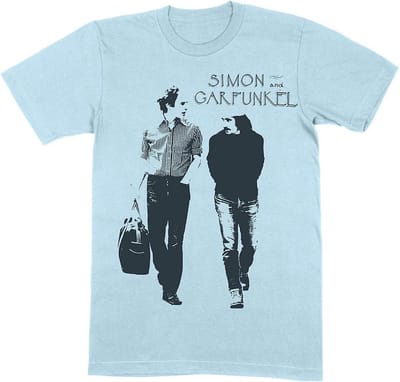 Simon & Garfunkel Heren Tshirt -S- Walking Blauw