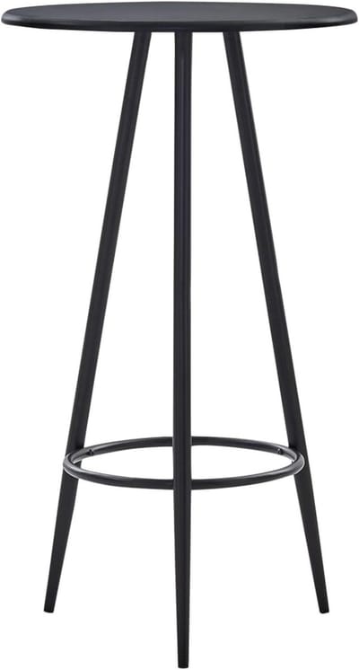 Bartafel - Keukentafel Bistrotafel - Kleine Ruimtes - Robuust MDF Tafelblad - 60x107.5cm - Zwart