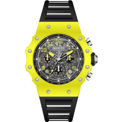 Invicta Racing 69667 Herenhorloge - Quartz Uurwerk - Acryl met Zilveren Wijzerplaat - 43 mm