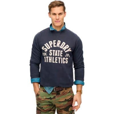 Superdry - Athletic Essentials sweatshirt met ronde hals - Heren - Truien
