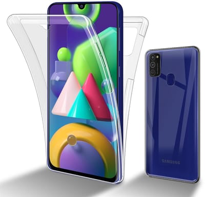 Cadorabo Hoesje geschikt voor Samsung Galaxy M21 / M30s in TRANSPARANT - 360° Full Body Case Cover Beschermhoes Voor- en achterbescherming, all-round bescherming met displaybescherming