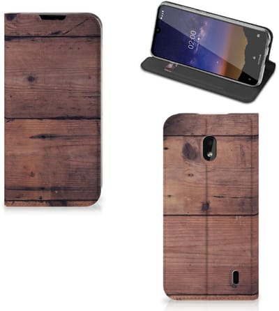 Book Case voor Nokia 2.2 Book Wallet Case Old Wood
