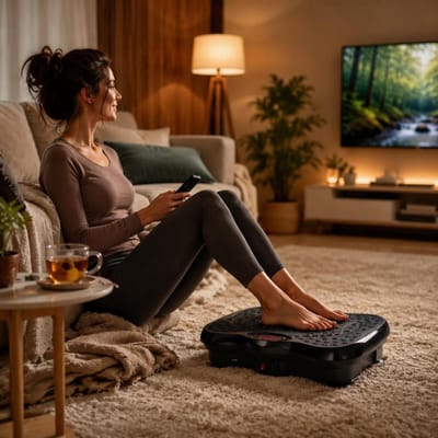 Schuddende Trainingsmachine Thuisgebruik Vibratie Oefenplaat Gehele Lichaam Vibratie Oefenapparatuur Afstandsbediening Staand brown
