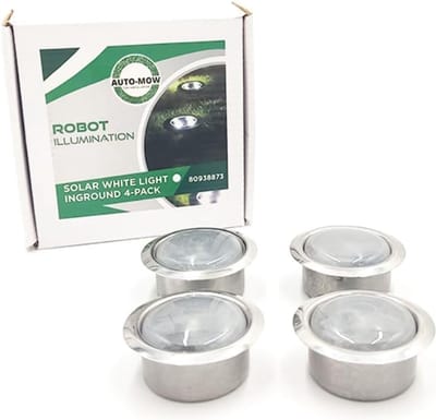 4-Pack Tuinlampen op Zonne-energie Decoratieve Buitenverlichting voor Robotverlichting (Wit) Landschapsverlichting voor Patio, Pad, Grasveld en Robotmaaiers